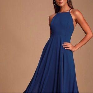 Lulu's Navy Blue Maxi Dress